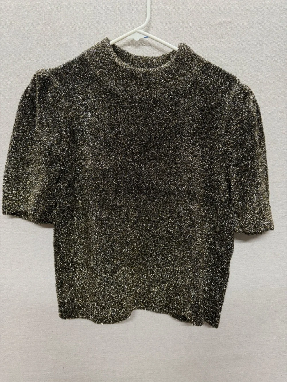 NWOT Kate Spade Metallic Textured Short Sleeve Sweater - size L